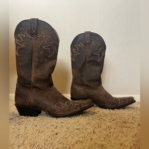 Brown cowboy boots